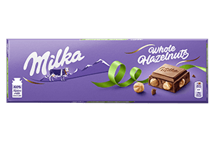 MILKA WHOLE NUTS milk chocolate with whole nuts, 250 g