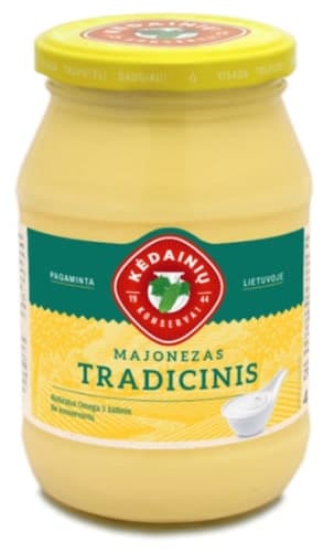 Mayonnaise KĖDAINIŲ Tradicinis, 40% rieb., 450 ml / 430 g