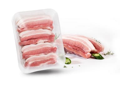 Pork rib, boneless, skin on, cut in 2 cm, 360 g