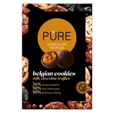 Milk chocolate truffles PURE with Belgian biscuit cream filling, 148g