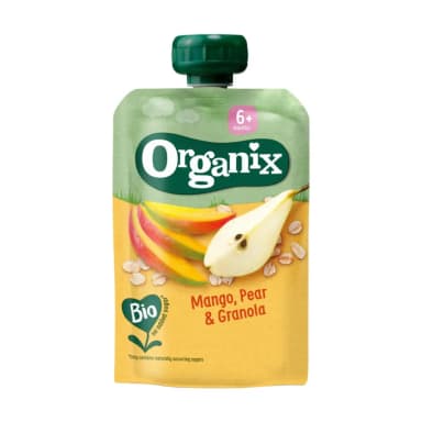 Mangų, kriaušių ir granolos tyrelė, nuo 6 mėn., ekologiška
