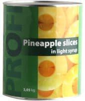 Pineapple slices PROFI, in light syrup, 3,05 /1,795 kg