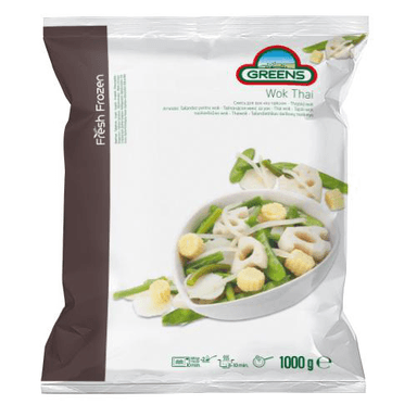 Frozen IQF vegetables mix wok Thai, GREENS, 1 kg