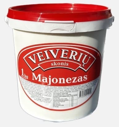 Mayonnaise VEIVERIŲ, without preservatives, 35 %, 1 kg (M)