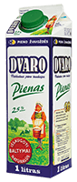 DVARO pienas, 2,5 %, 1 l tetra-rex