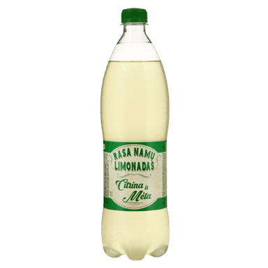 Gazuotas gaivusis gėrimas RASA Namų Limonadas, citrinų ir mėtų skonio, 1 l