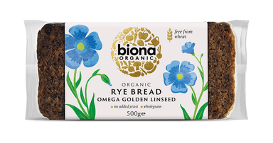 Rye bread with flaxseeds, organic