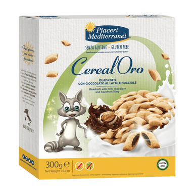 Dry breakfast cereal with hazelnut cream and chocolate