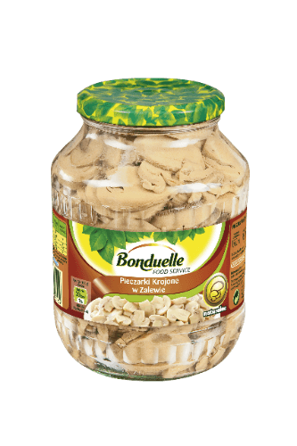 Cutted champignons in own juice BONDUELLE, 1,6 / 0,96 kg