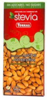 Chocolate STEVIA, milk with almonds, 125 g