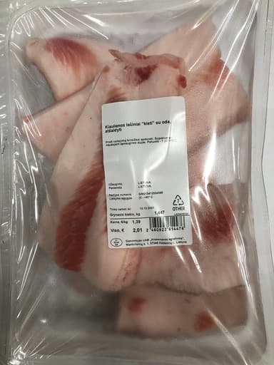 Pork fat KREKENAVOS Kieti, with skin, 1 kg