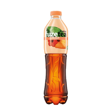Unheated peach flavored drink FUZE TEA, with chinese and black tea ext