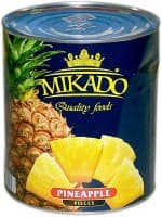 Pineapple pieces MIKADO, in syrup, 3,05 kg / 1,84 kg