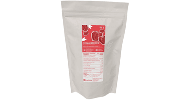 Šalčiu džiovintos braškės griežinėliais