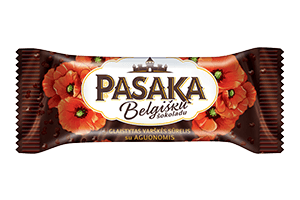 Sūrelis su belgiško šokolado glaistu ir aguonomis PASAKA 24% 45g