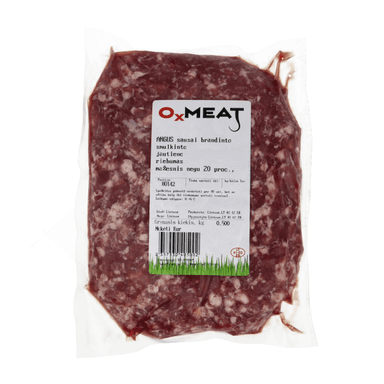 Smulkinta Angus jautiena, vakuumuota