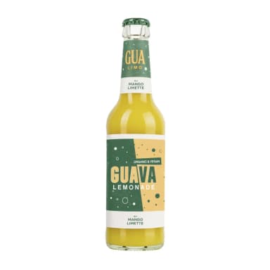Guava lemonade with mangoes and limes, organic