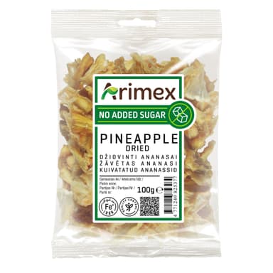 Dried pineapple pieces ARIMEX, without sugar, 100 g