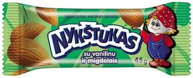 Glazed curd cheese NYKŠTUKAS, with vanilla and roasted almonds, 45 g