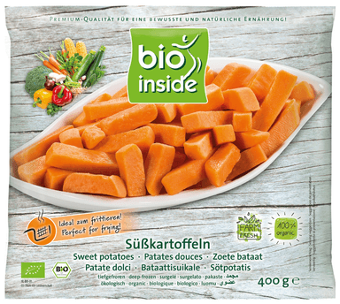 Frozen organic sweet potato chunks