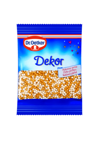 Pabarstukai DR.OETKER, auksiniai perlai, 10 g