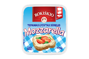 Spreadable melted cheese ROKIŠKIS MOZZARELLA 23% 175g