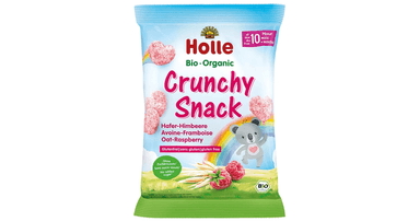 Organic oatmeal crisps with raspberries for babies from 10 months