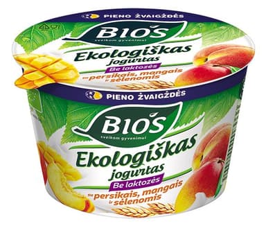 EKO Yogurt BIOS, 3,1%, lactose-free, with mangoes, peaches, butes, 200 g LT-EKO-001