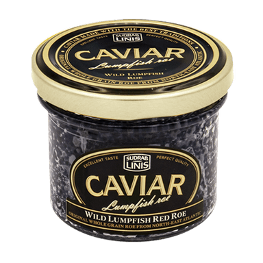 Black wild fish roe in a jar SUDRABLINIS, 100g