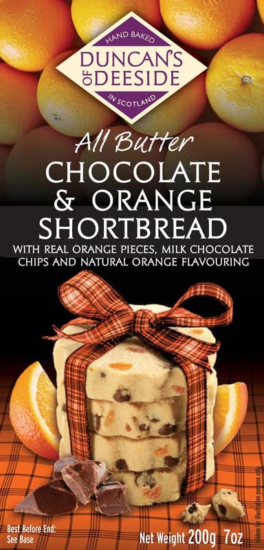 Biscuits DUNCAN'S OF DEESIDE with chocolate pieces and oranges, 200 g