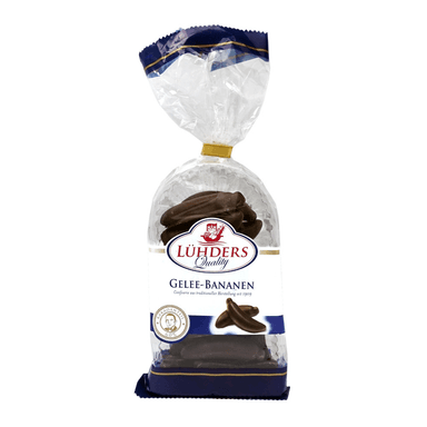 Gelée in dark chocolate with bananas