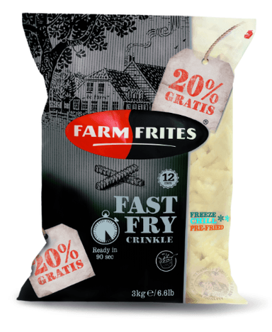 Frozen French fries FAST FRY CRINKLE, 12 mm, 90s,2,5 kg+0,5kg gratis