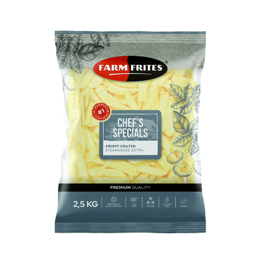 Šaldytos bulvytės FARM FRITES Crispy Coated, 20x 10 mm,  prie kepsnio, 2,5 kg