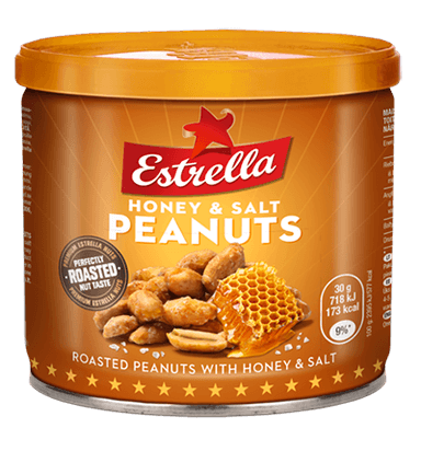 Roasted peanuts with honey and salt ESTRELLA, 140 g
