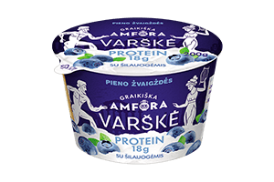 Varškė su šilauogėmis GRAIKIŠKA AMFORA PROTEIN 0.8%, 200g