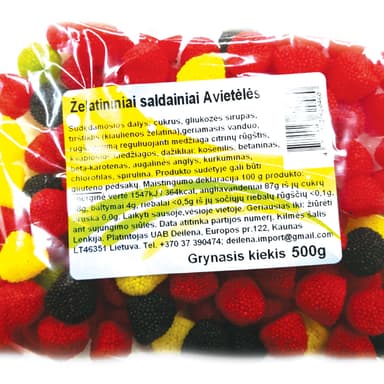 Gummies RASPBERRIES, 0,5 kg