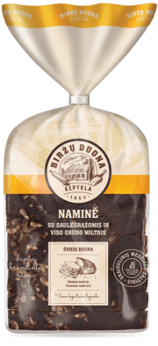 Šviesi duona su saulėgrąžomis ir viso grūdo miltais, 630 g