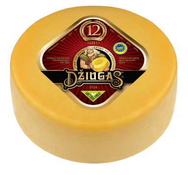 Cheese DZIUGAS Mild, 12 months, 4 % RSM, ~2,1 kg