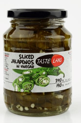 Jalapeno TASTE LAND, canned, sliced, 340 g / 190 g