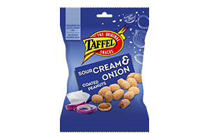 Peanuts in a sour cream and onion flavor coating TAFFEL ONION, 140g