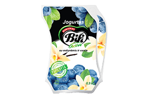Yogurt with vanilla, blueberries. BIFI ACTIVE 2% 900g