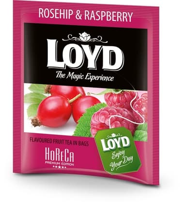 Herbal tea drink LOYD HORECA line, with rosehips and raspberries, 500 x 2 g
