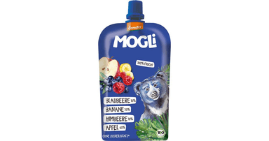 Obuolių, bananų, šilauogių tyrelė, biodinaminė