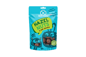 Hazelnuts in milk chocolate SKRIVERU, 120g