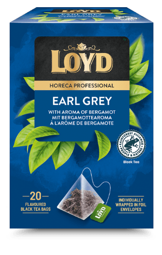 Black tea drink LOYD HORECA earl grey with bergamon, piramyds, 20 x 2g