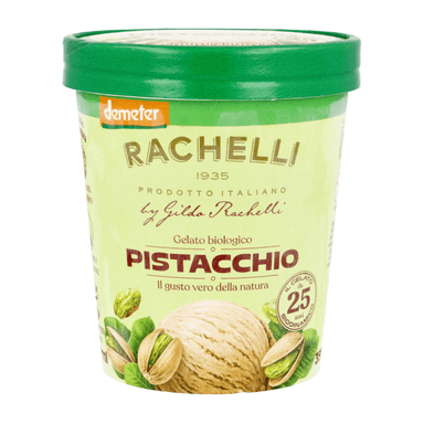 Creamy edible ice cream with PISTACHIO, organic