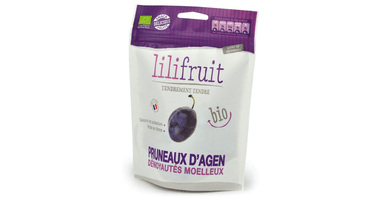Soft rehydrated Azen dried plums, organic