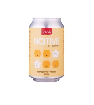 Carbonated soft drink RASA Native, cherry blossom - honey flavor, 0.33 l