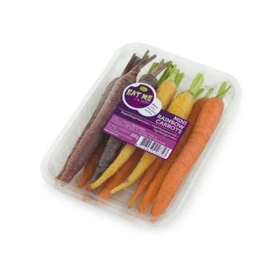 MINI Carrots rainbow with leaves, pcs.