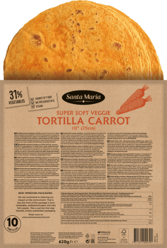 Tortilla Carrot 10” (25cm), SANTA MARIA 620 g